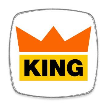 King / 3 Farben - Viereckiger Kühlschrankmagnet - Weiß - Vorne