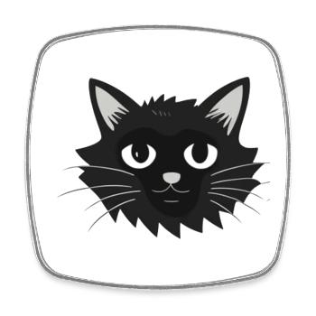 Visage de chat Katzengesicht - Magnet carré - blanc - Devant