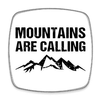 Mountains Are Calling Berge Outdoor - Viereckiger Kühlschrankmagnet - Weiß - Vorne