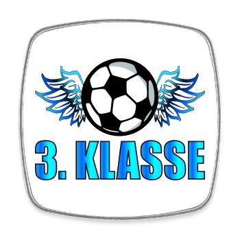 3. Klasse Fußball | GRUNDSCHULE SPORT - Viereckiger Kühlschrankmagnet - Weiß - Vorne