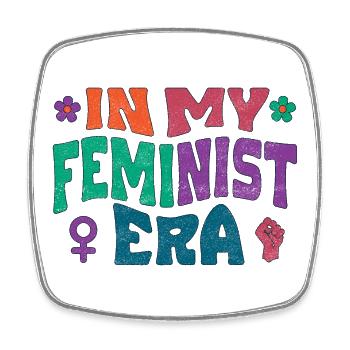 In my feminist era - Square fridge magnet - white - Front