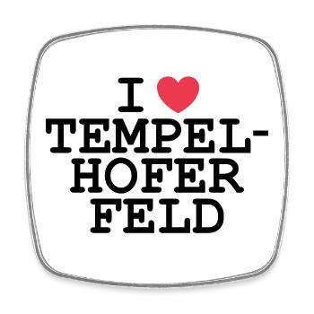 I love Tempelhofer Feld - Viereckiger Kühlschrankmagnet - Weiß - Vorne