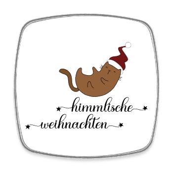 Geschenke zu Weihnachten für Katzenfreunde - Viereckiger Kühlschrankmagnet - Weiß - Vorne