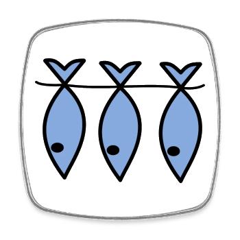POISSON. POISSON D'AVRIL. VACANCES. ETE. HUMOUR - Magnet carré - blanc - Devant