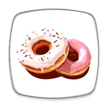 Bunter Donut-Print auf Freizeitkleidung - Viereckiger Kühlschrankmagnet - Weiß - Vorne