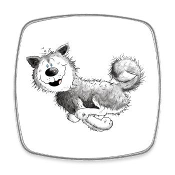 Swift Siberian Husky Sled Dog Dog - Magnet carré - blanc - Devant