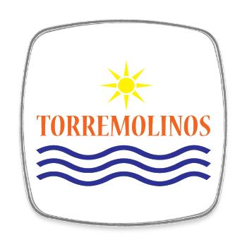 TORREMOLINOS-Eau du Soleil+Texte - Magnet carré - blanc - Devant