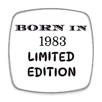 Born in 1983 limited edition - Square fridge magnet - white - Front