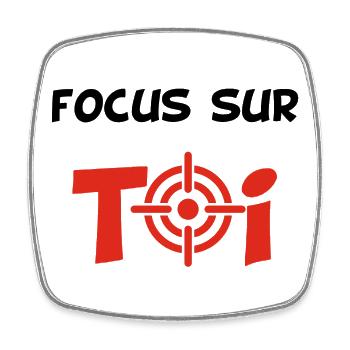 Focus sur toi (noir) - Magnet carré - blanc - Devant