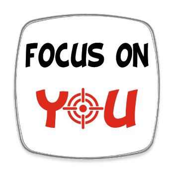 Focus on You (English & Black) - Square fridge magnet - white - Front
