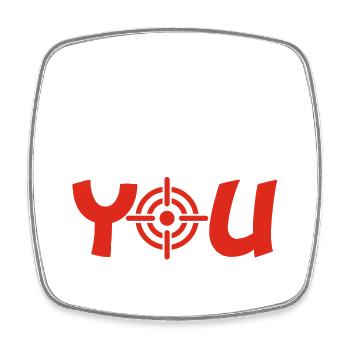 Focus on you (English and white) - Square fridge magnet - white - Front