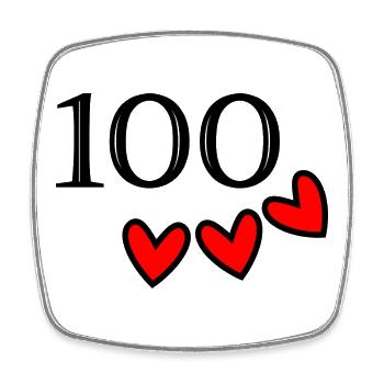 100. 100 YEARS. 100th ANNIVERSARY. 100 BIRTHDAY - Square fridge magnet - white - Front