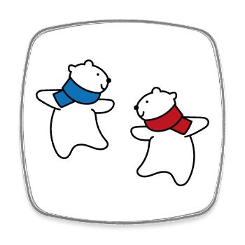 Polar bears - Square fridge magnet - white - Front