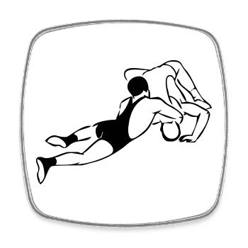 Wrestler - Square fridge magnet - white - Front