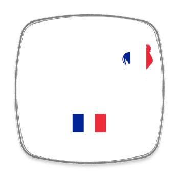 Coq Tricolore Illustration pour Passionnés - Magnet carré - blanc - Devant