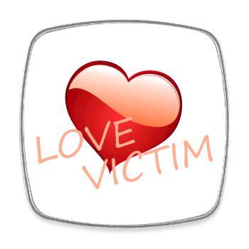 VICTIME D’AMOUR - Magnet carré - blanc - Devant
