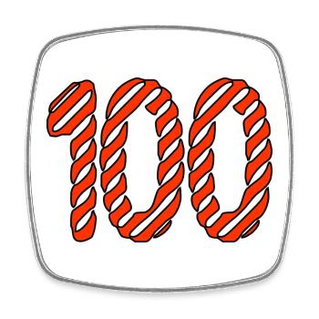 100. 100 YEARS. 100th ANNIVERSARY. 100 BIRTHDAY - Square fridge magnet - white - Front
