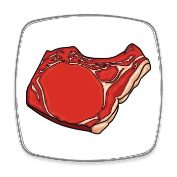 Steak Drawing - Square fridge magnet - white - Front