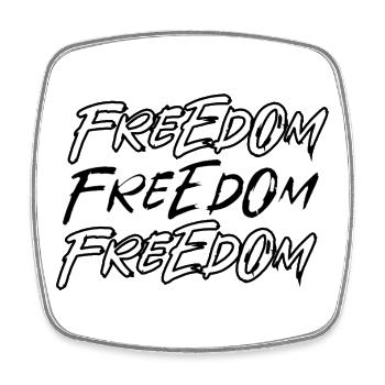 Triple Freedom Graffiti Font - Square fridge magnet - white - Front