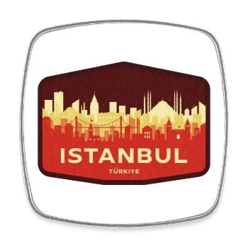 Istanbul Skyline - Viereckiger Kühlschrankmagnet - Weiß - Vorne