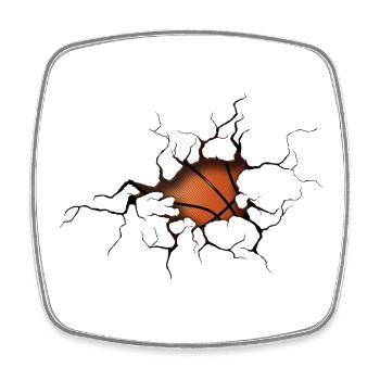Halftone Basketball Silhouette - Viereckiger Kühlschrankmagnet - Weiß - Vorne