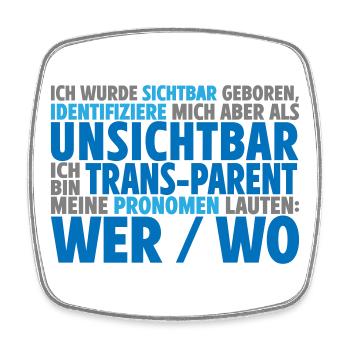 Unsichtbar Transparent Wer Wo | Farben änderbar - Viereckiger Kühlschrankmagnet - Weiß - Vorne