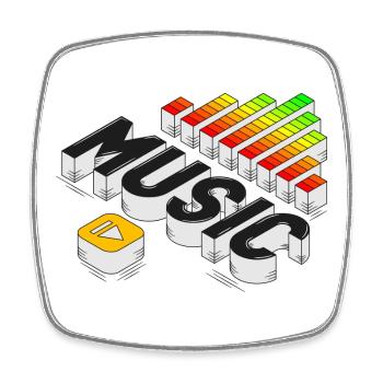 Play The Music | Isometric Music Illustration - Square fridge magnet - white - Front