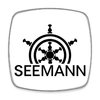 steuermann Seemann Boot Meer Seefahrer Symbol icon - Viereckiger Kühlschrankmagnet - Weiß - Vorne
