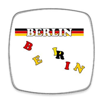Berlin Banner Deutsche Flagge Buchstaben - Viereckiger Kühlschrankmagnet - Weiß - Vorne