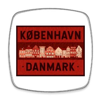 Copenhagen Skyline Imprimé rouge - Magnet carré - blanc - Devant
