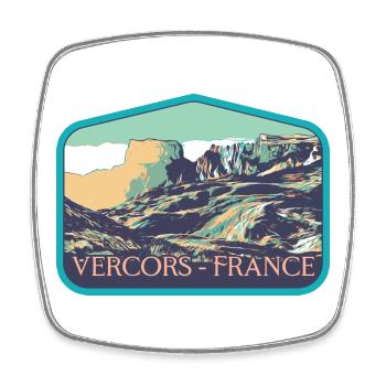 Regionaler Naturpark Vercors: Majestätische Natur - Viereckiger Kühlschrankmagnet - Weiß - Vorne