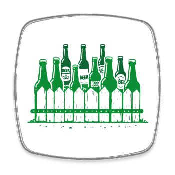 Beer Garden Beer Pun Buveur de bière - Magnet carré - blanc - Devant