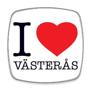 I LOVE VÄSTERÅS - Square fridge magnet - white - Front