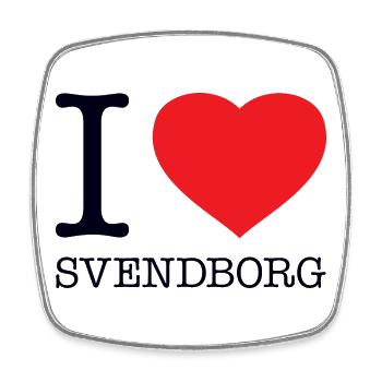 I LOVE SVENDBORG - Viereckiger Kühlschrankmagnet - Weiß - Vorne