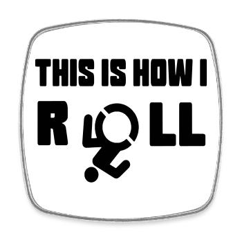 So rolle ich meinen Rollstuhl * - Viereckiger Kühlschrankmagnet - Weiß - Vorne