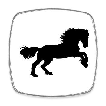Friesen Galopp - Viereckiger Kühlschrankmagnet - Weiß - Vorne
