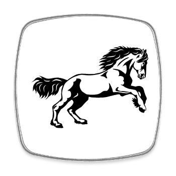 Friesen Galopp - Viereckiger Kühlschrankmagnet - Weiß - Vorne