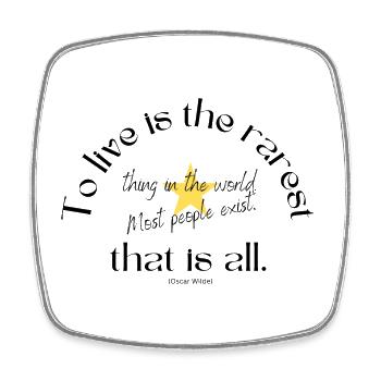 Starry Inspirational Quote Design - Square fridge magnet - white - Front