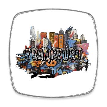 Frankfurt Grafitti Pop Art Streetart Ghetto Kunst - Viereckiger Kühlschrankmagnet - Weiß - Vorne