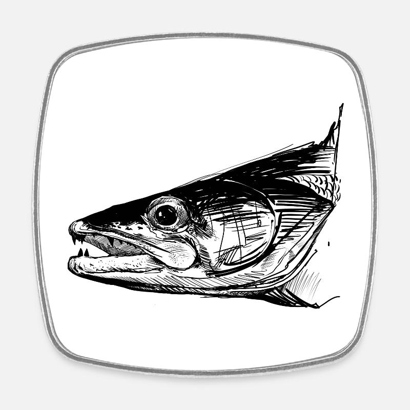 Zander - Zanderangeln - Lieblingsfisch - Viereckiger Kühlschrankmagnet - Weiß