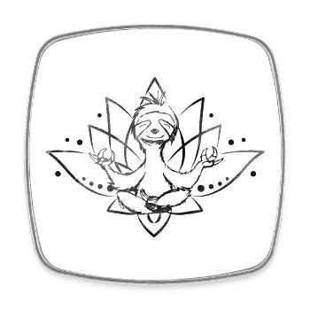 Faultier macht Yoga-Sloth doing yoga - Viereckiger Kühlschrankmagnet - Weiß - Vorne