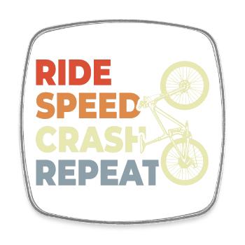 Dicton de vélo de montagne vintage - Magnet carré - blanc - Devant