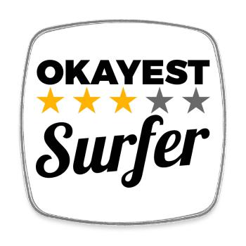Surfeur moyen - Magnet carré - blanc - Devant