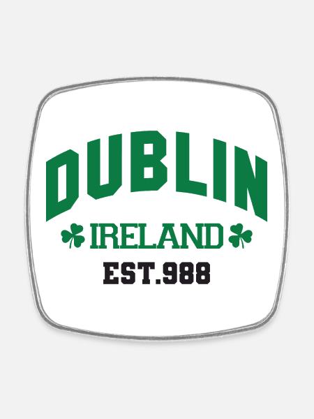 Dublin - Ireland - Square fridge magnet - white