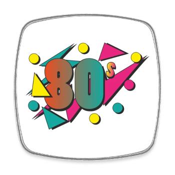 The 80's - Square fridge magnet - white - Front