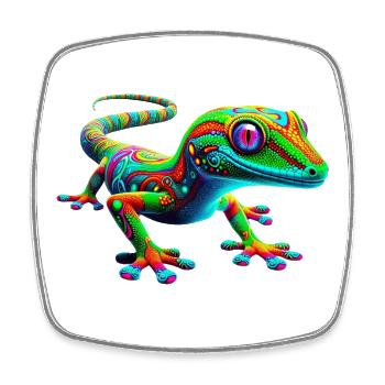 Gecko - Square fridge magnet - white - Front