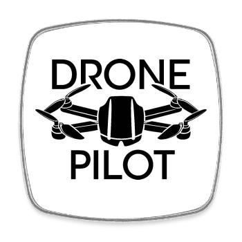drone pilot Drohnenpilot Logo Symbol Flieger Flug - Viereckiger Kühlschrankmagnet - Weiß - Vorne