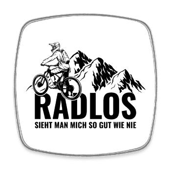 Mountainbike Radlos sieht man mich so gut wie nie  - Viereckiger Kühlschrankmagnet - Weiß - Vorne