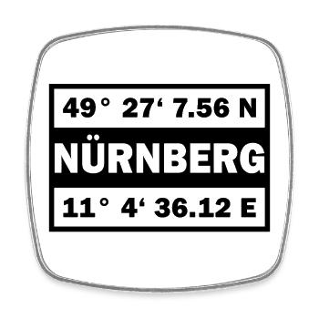 Nürnberg Koordinaten Stadt Nürnberg - Viereckiger Kühlschrankmagnet - Weiß - Vorne