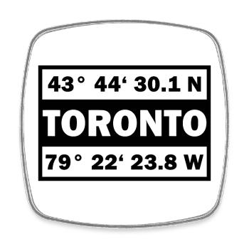 Toronto Koordinaten Stadt Kanada Toronto - Viereckiger Kühlschrankmagnet - Weiß - Vorne